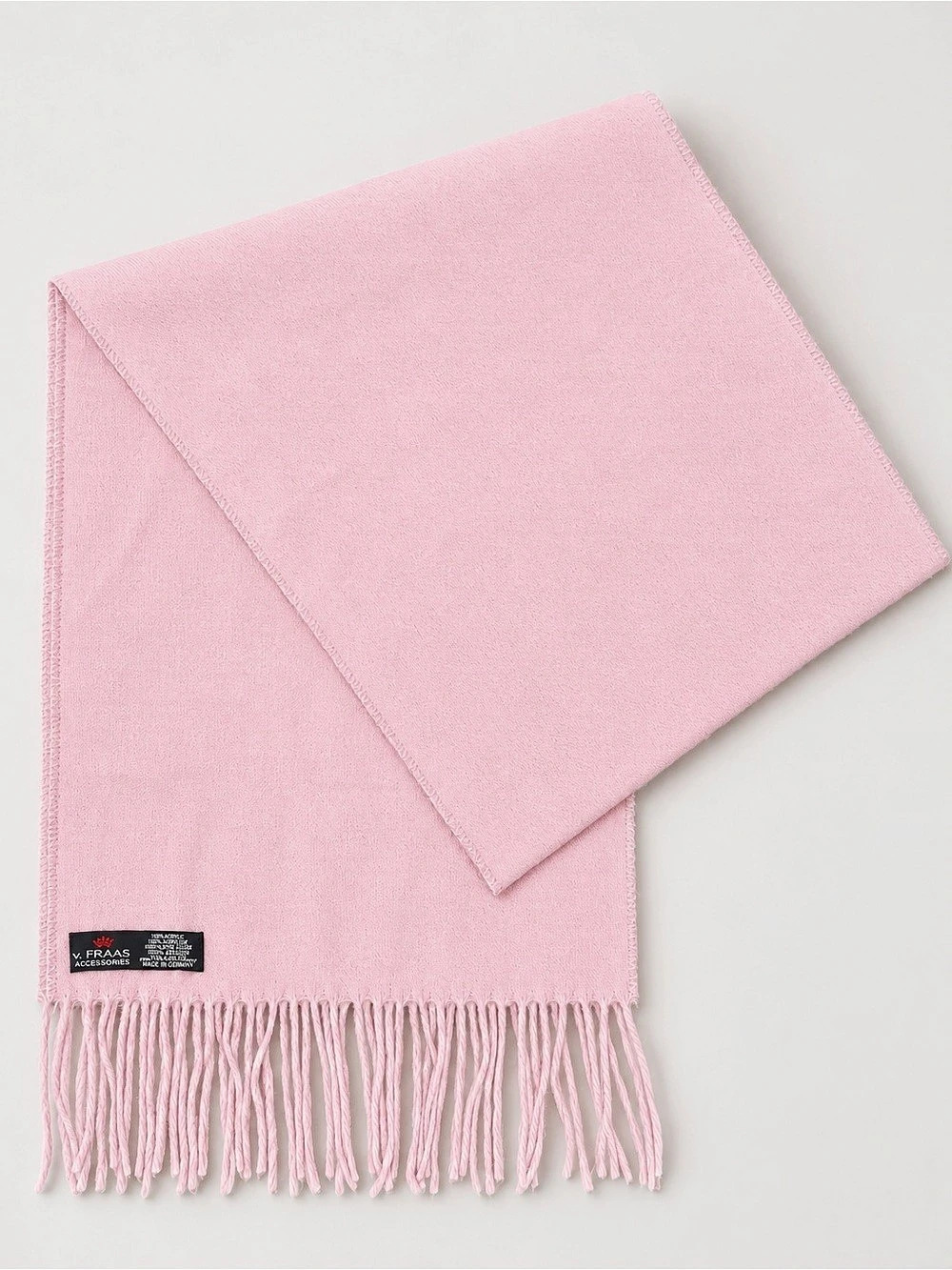 V. Fraas Pink Fringe Scarf, NWOT